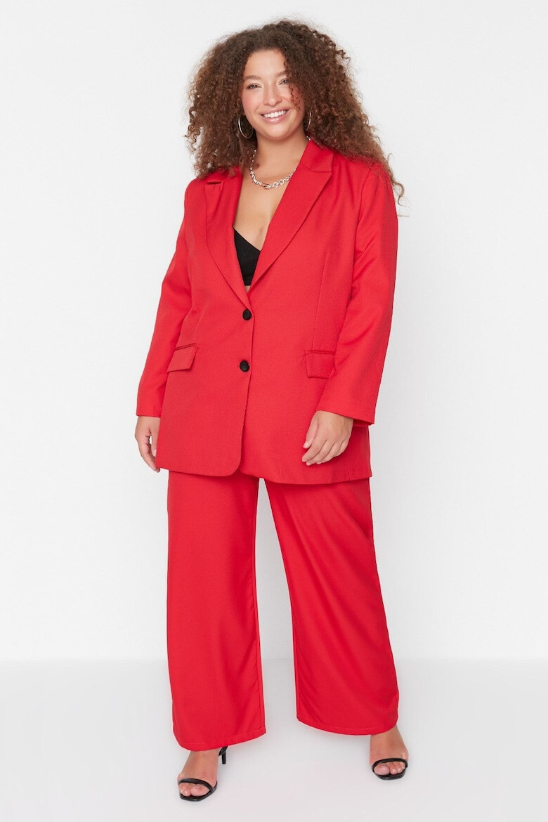 Trendyol Sacou plus size cu revere decupate - Pled.ro