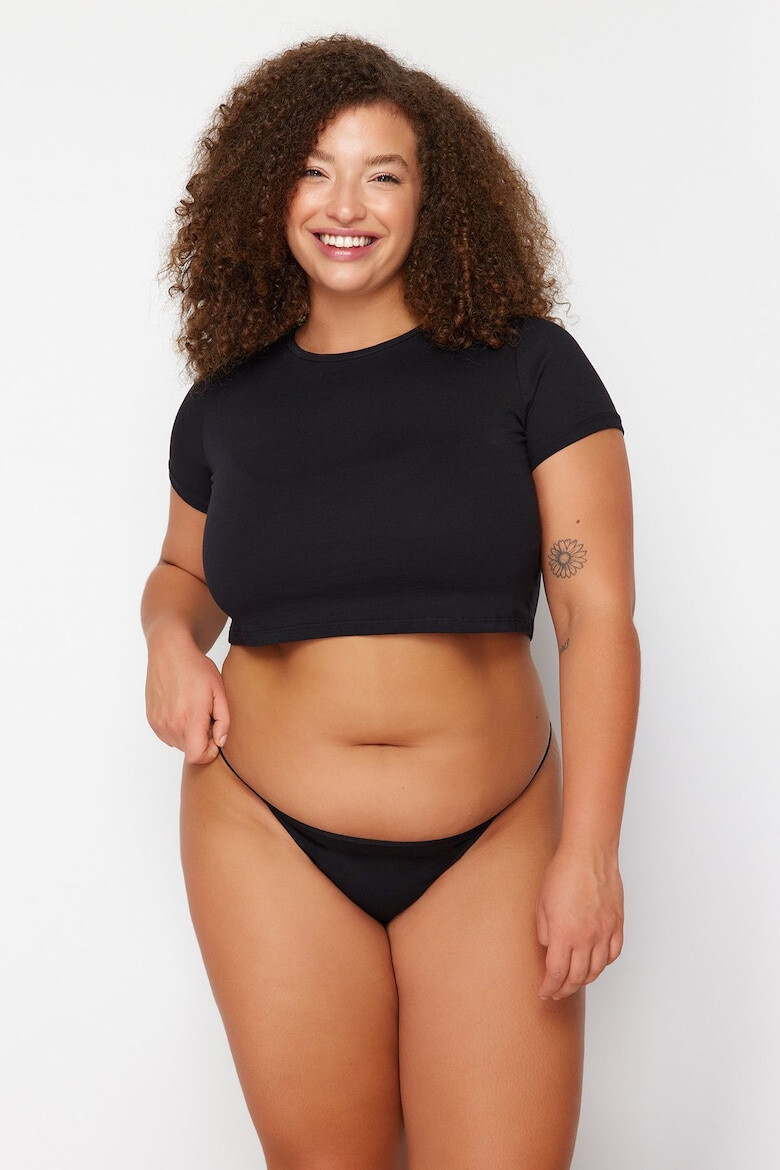 Trendyol Set de chiloti tanga plus size -3 perechi - Pled.ro