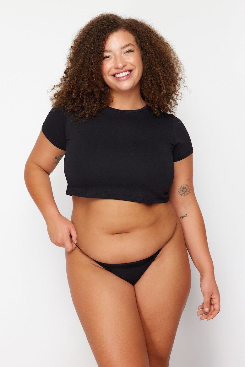 Trendyol Set de chiloti tanga plus size -3 perechi - Pled.ro