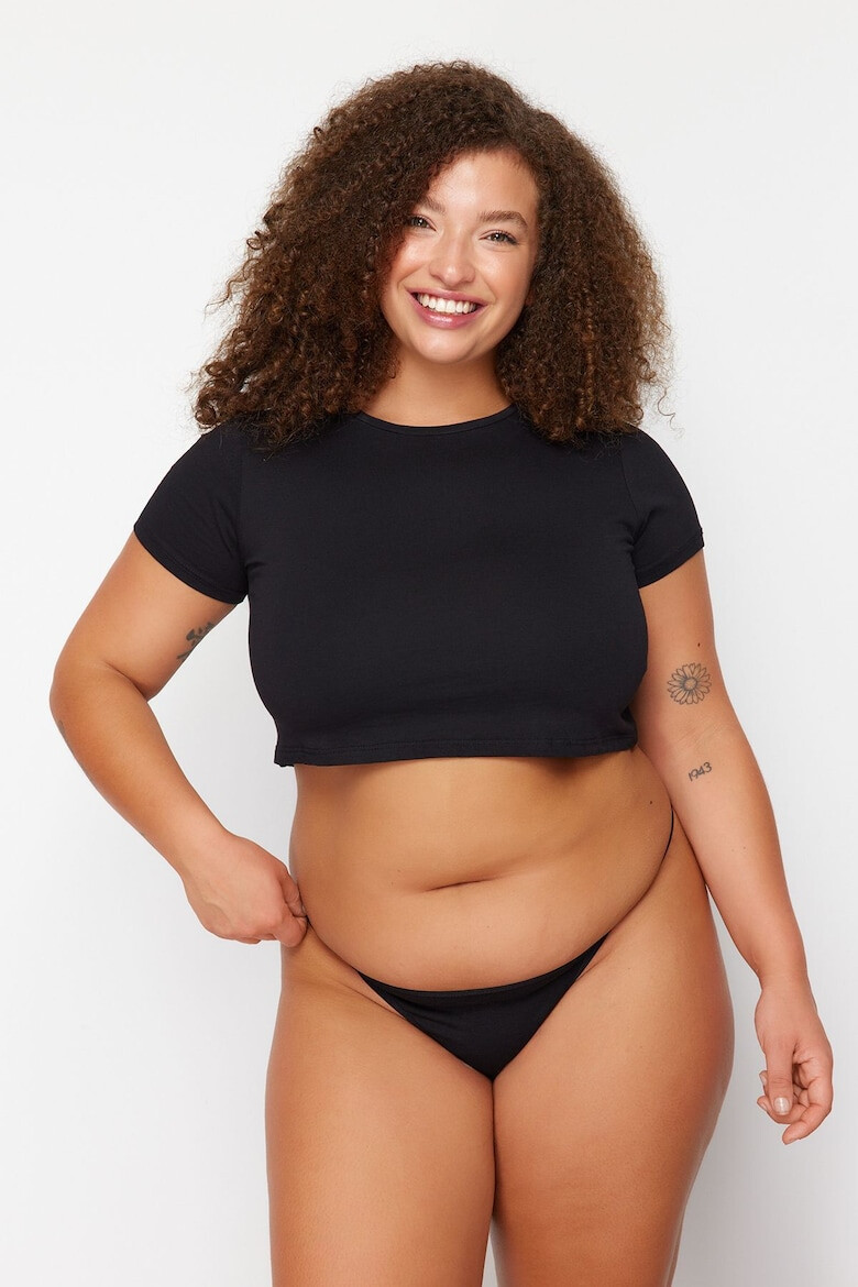 Trendyol Set de chiloti tanga plus size -3 perechi - Pled.ro