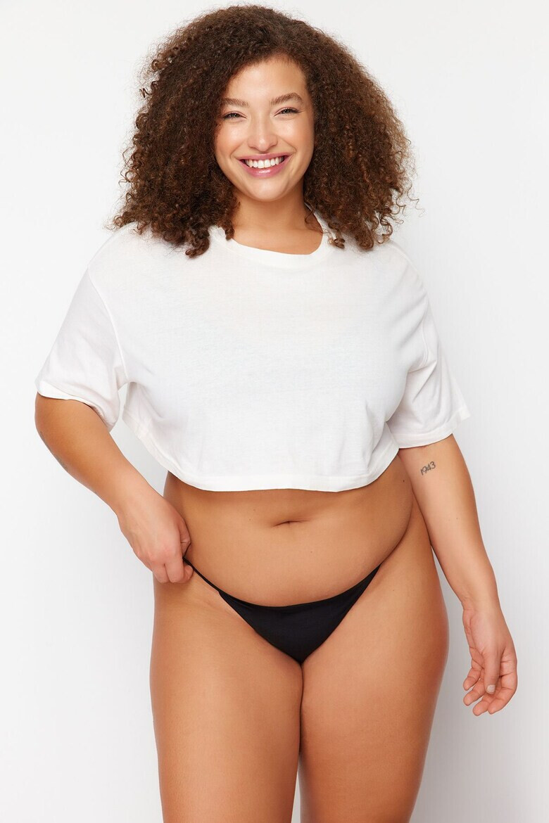 Trendyol Set de chiloti tanga plus size -3 perechi - Pled.ro