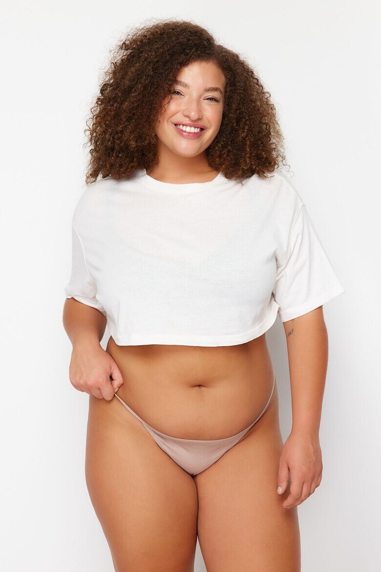 Trendyol Set de chiloti tanga plus size -3 perechi - Pled.ro