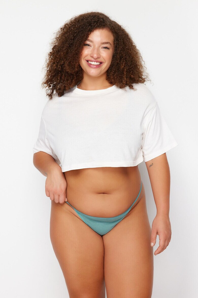 Trendyol Set de chiloti tanga plus size -3 perechi - Pled.ro