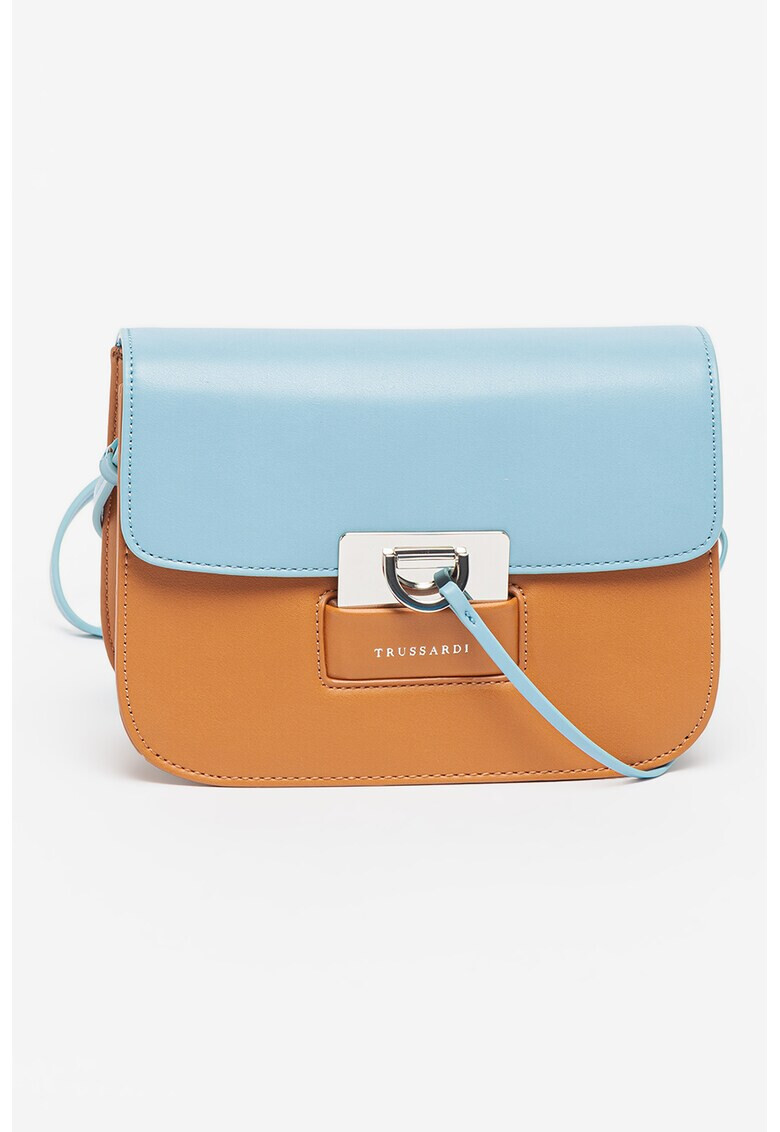 Trussardi Geanta crossbody de piele ecologica cu model in doua tonuri Ivy - Pled.ro