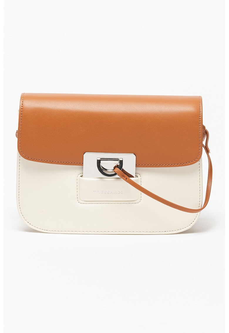 Trussardi Geanta crossbody de piele ecologica cu model in doua tonuri Ivy - Pled.ro