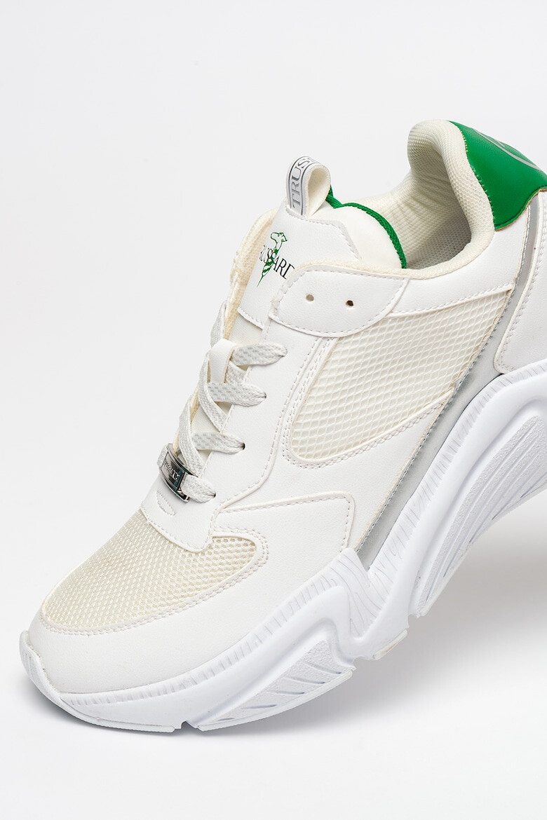 Trussardi Pantofi sport de piele ecologica si plasa cu model colorblock - Pled.ro