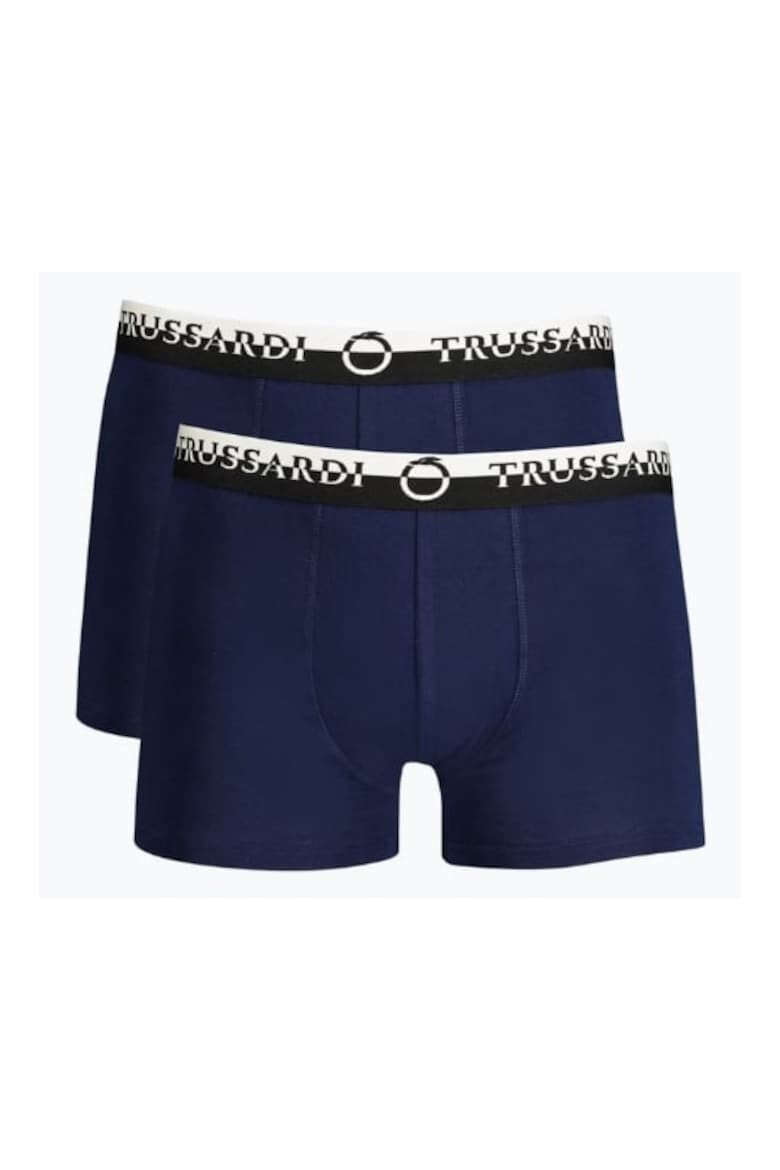 Trussardi Set 2 perechi de boxeri barbati cu logo Bleumarin inchis - Pled.ro