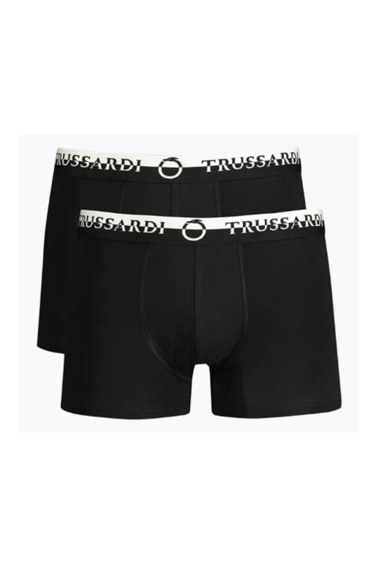 Trussardi Set 2 perechi de boxeri barbati cu logo Negru - Pled.ro