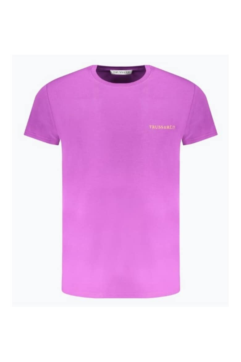 Trussardi Tricou barbati cu decolteu la baza gatului din bumbac Violet - Pled.ro