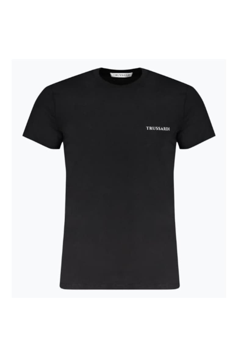 Trussardi Tricou barbati din bumbac cu imprimeu cu logo Negru - Pled.ro