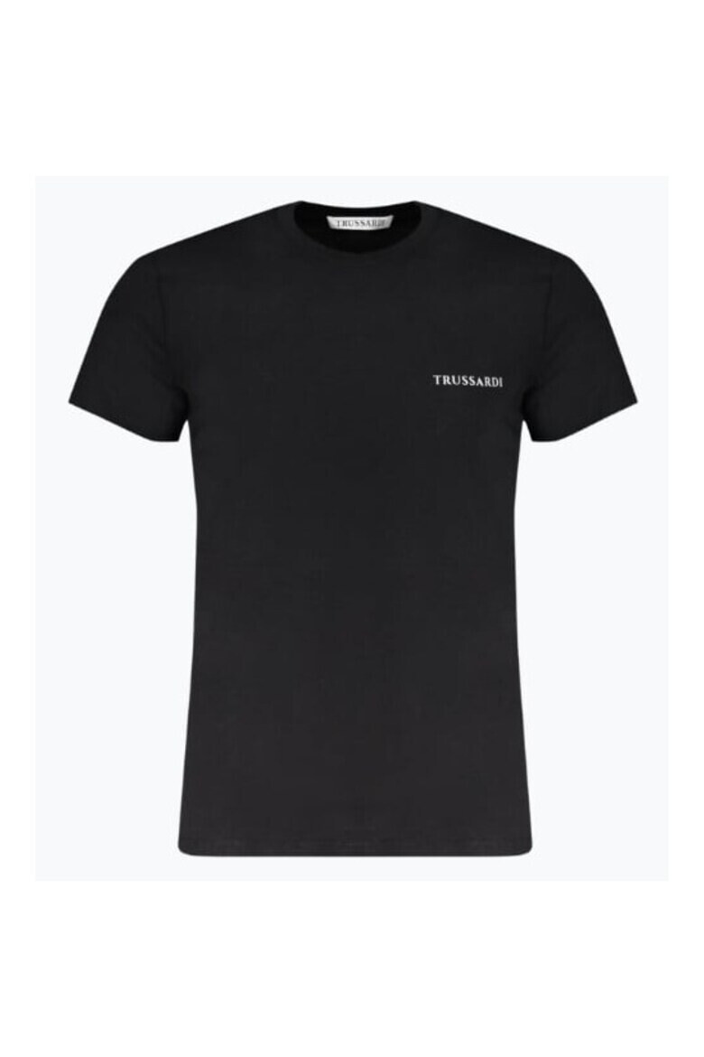 Trussardi Tricou barbati din bumbac cu imprimeu cu logo Negru - Pled.ro