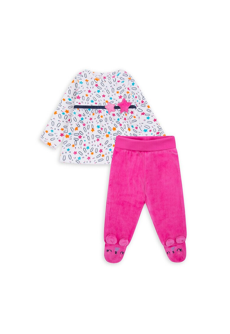 Tuc Tuc Set de bluza cu model si pantaloni cu botosei - Pled.ro