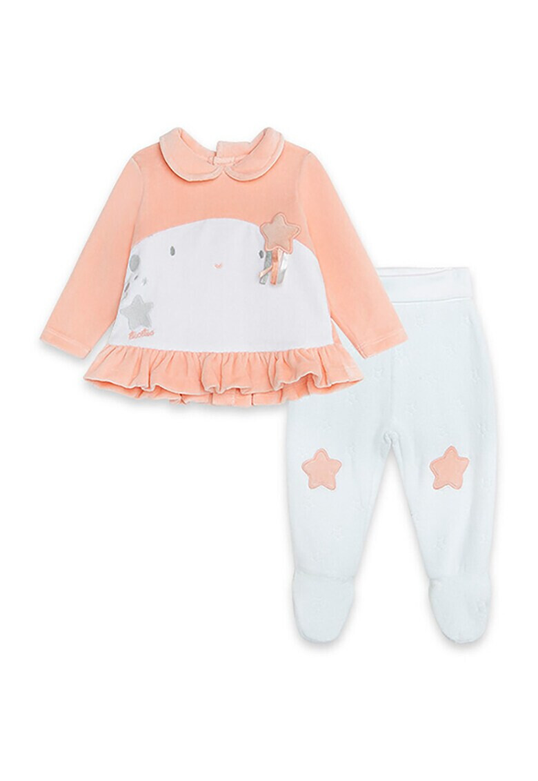 Tuc Tuc Set de bluza de catifea si pantaloni cu botosei - Pled.ro