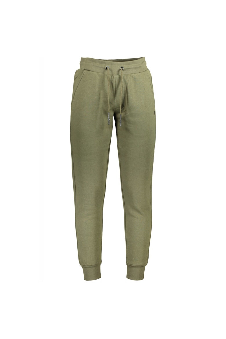 U.S. GRAND POLO EQUIPMENT & APPAREL Pantaloni sport barbati cu bata elastica si buzunare oblice verde inchis - Pled.ro