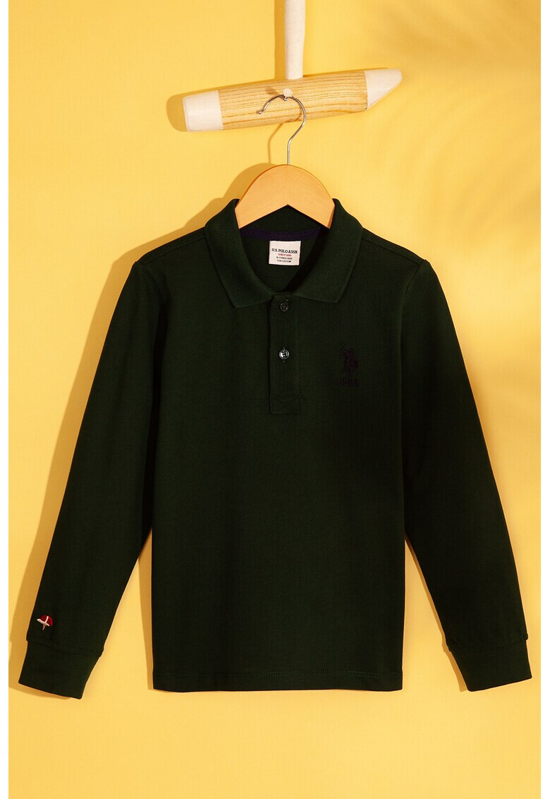 U.S. Polo Assn. Bluza polo cu aspect pique - Pled.ro