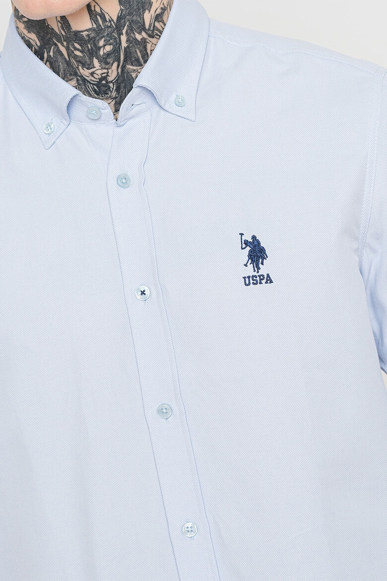 U.S. Polo Assn. Camasa slim fit din amestec de bumbac cu logo - Pled.ro