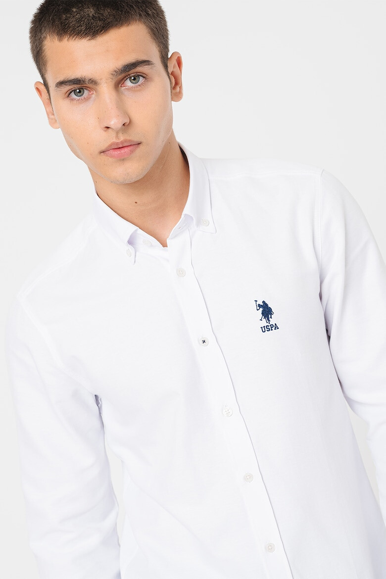 U.S. Polo Assn. Camasa slim fit din amestec de bumbac cu logo - Pled.ro