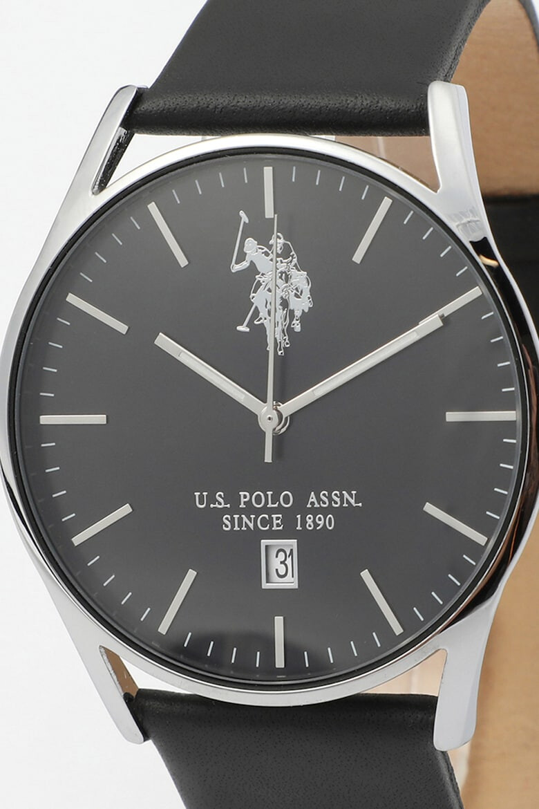 U.S. Polo Assn. Ceas analog cu o curea de piele - Pled.ro