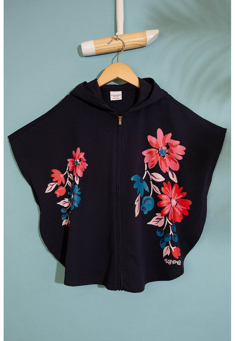 U.S. Polo Assn. Hanorac cu maneci scurte si imprimeu floral - Pled.ro