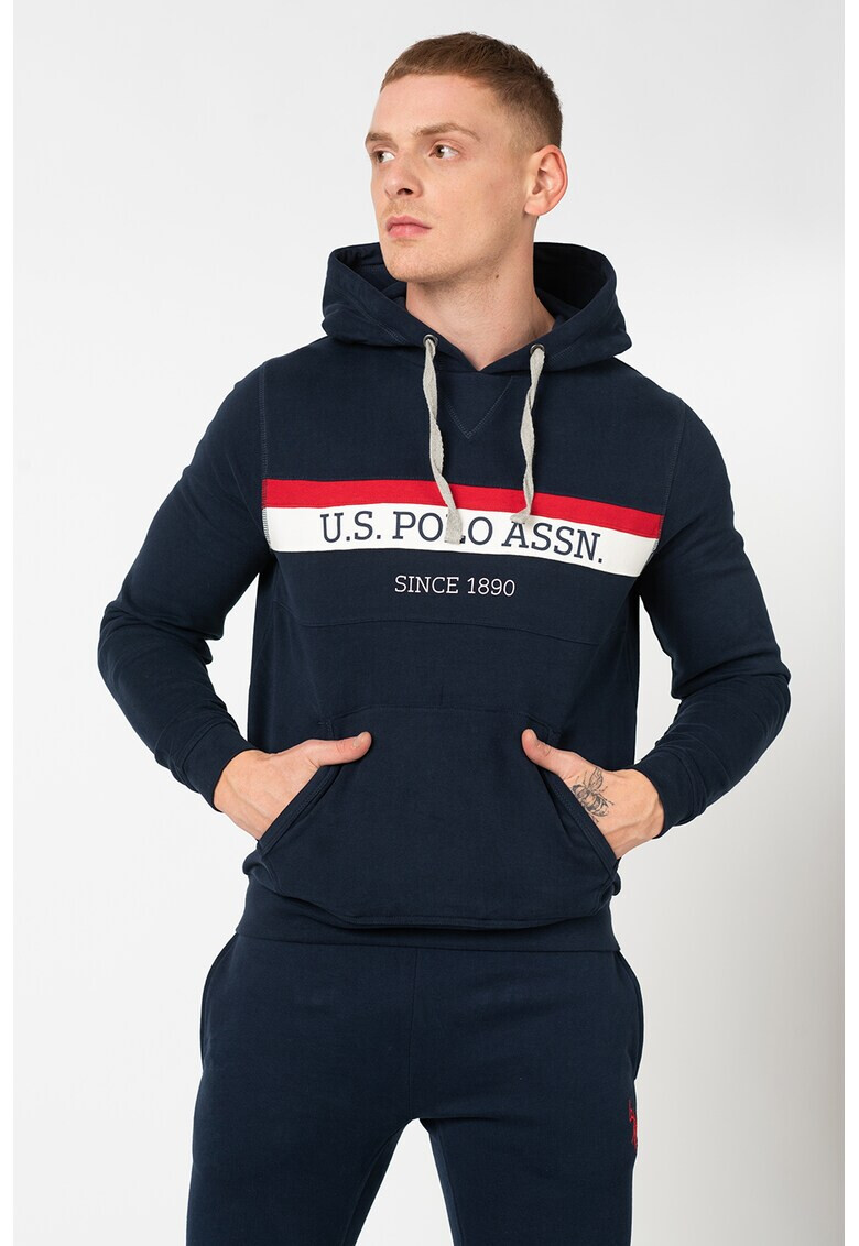 U.S. Polo Assn. Hanorac cu model in dungi si logo Tricolor - Pled.ro