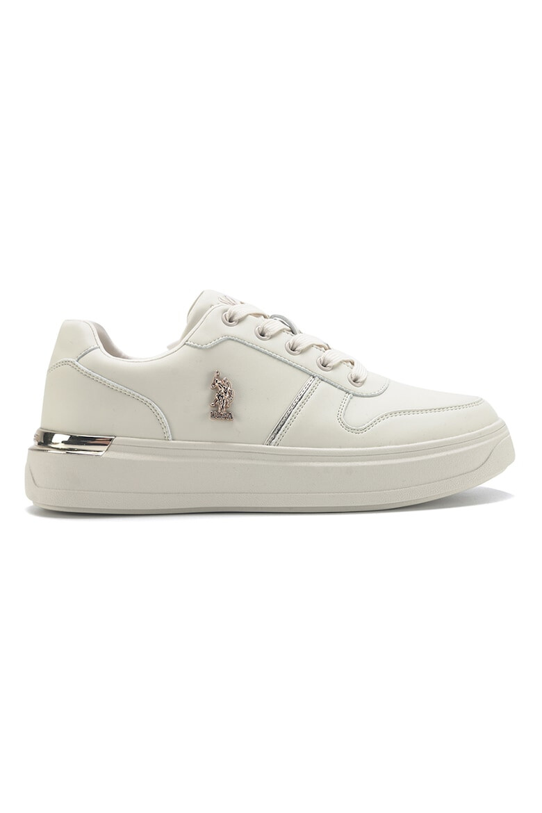 U.S. Polo Assn. Pantofi sport de piele ecologica cu accente metalizate - Pled.ro