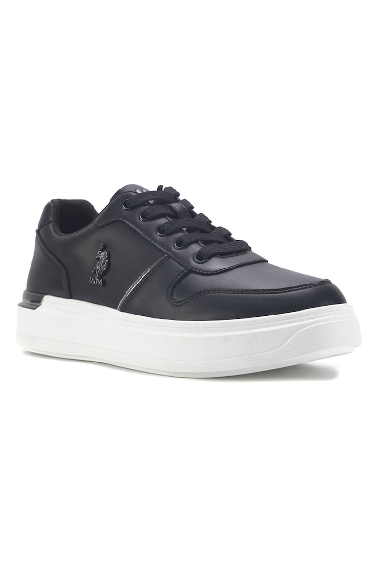 U.S. Polo Assn. Pantofi sport de piele ecologica cu accente metalizate - Pled.ro