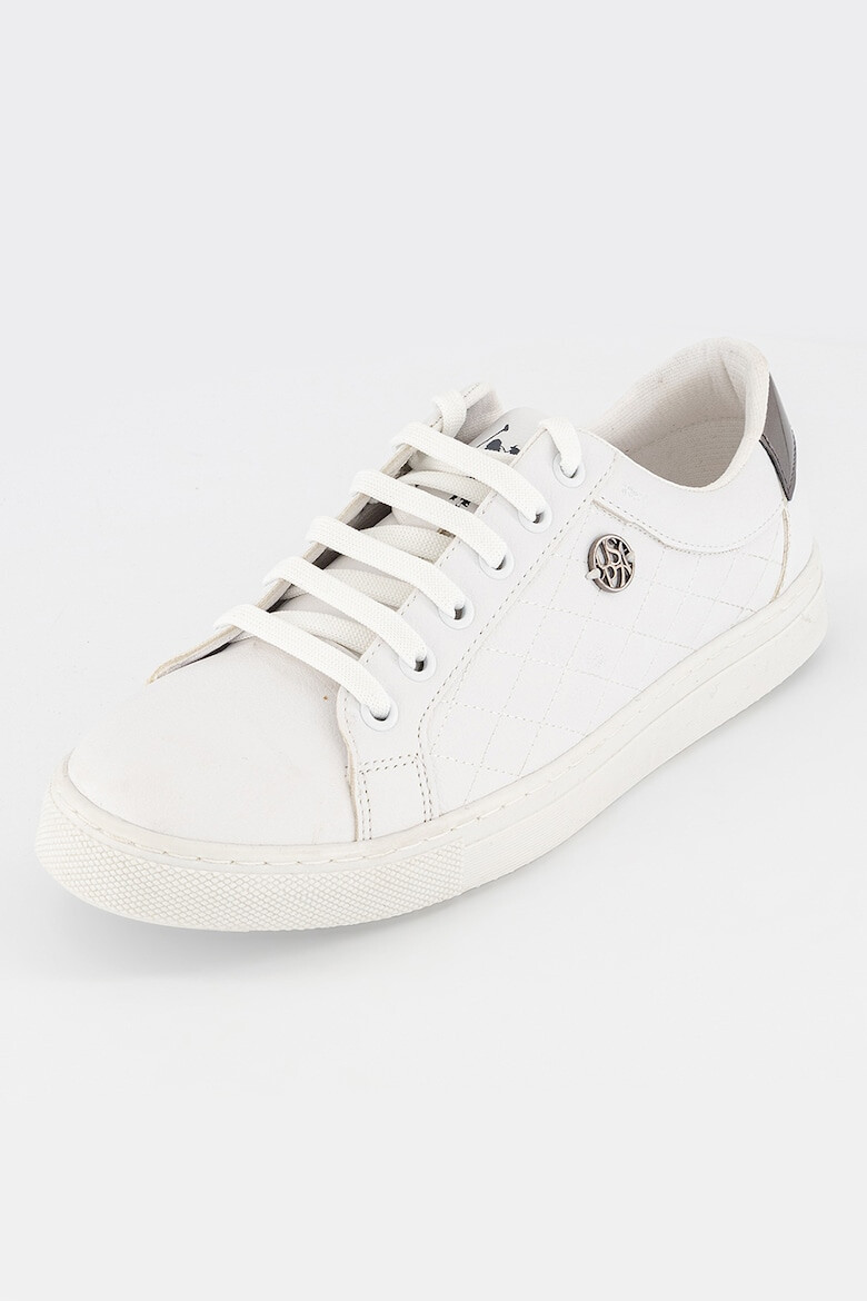 U.S. Polo Assn. Pantofi sport de piele ecologica cu aplicatie logo metalica - Pled.ro