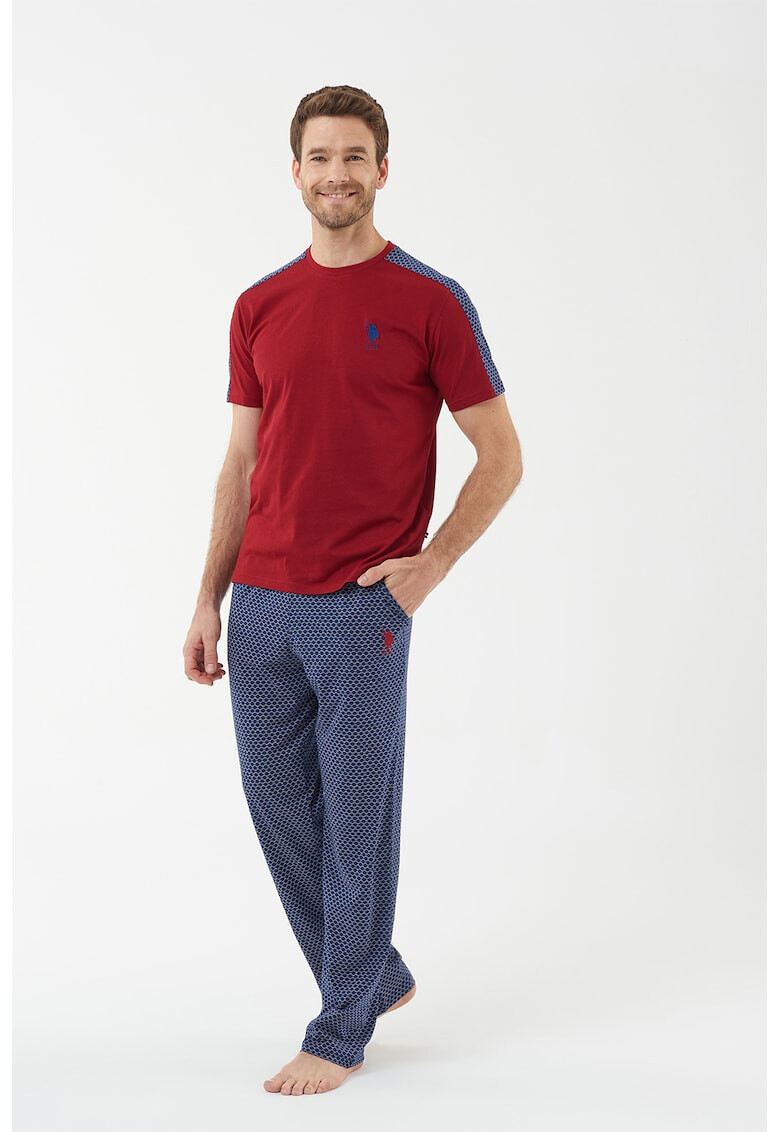 U.S. Polo Assn. Pijama cu logo brodat - Pled.ro