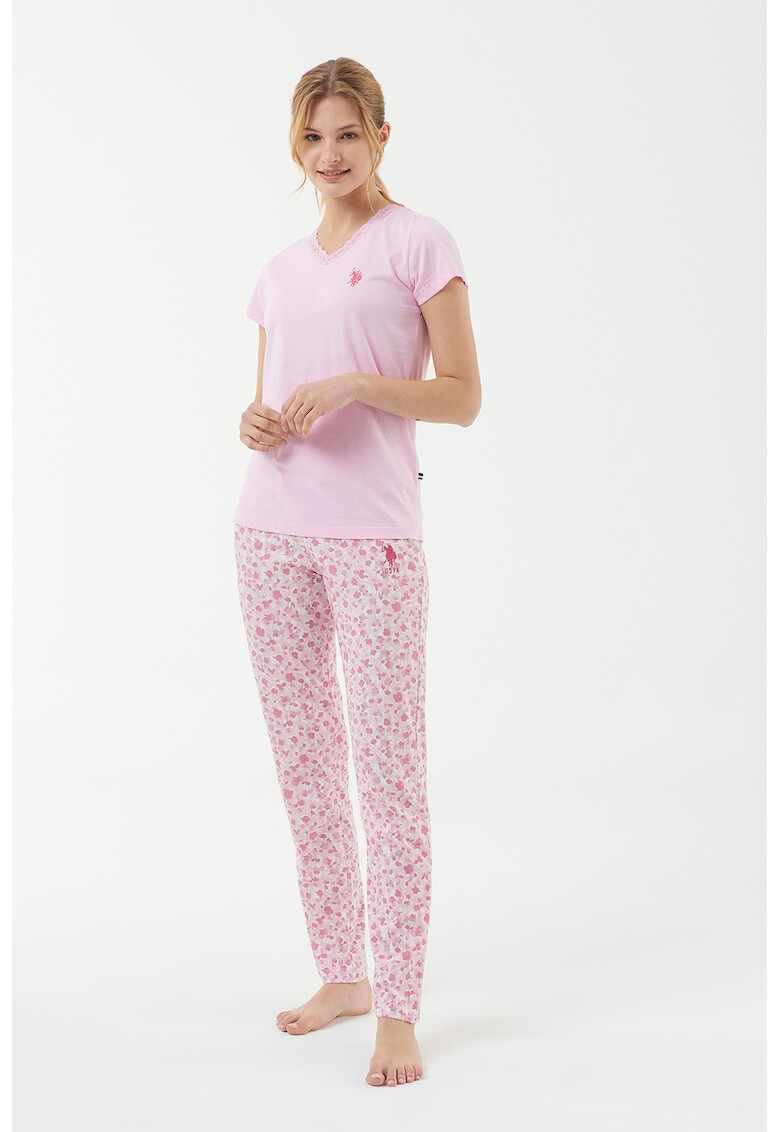 U.S. Polo Assn. Pijama cu model floral - Pled.ro