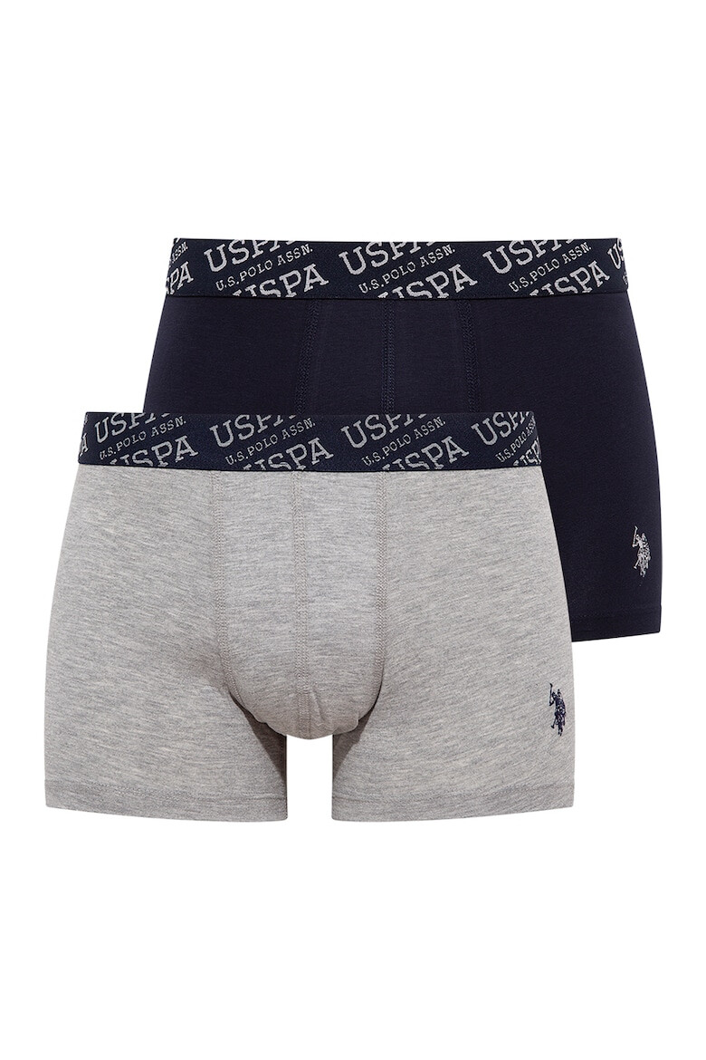 U.S. Polo Assn. Set de boxeri cu banda logo in talie - 2 perechi - Pled.ro