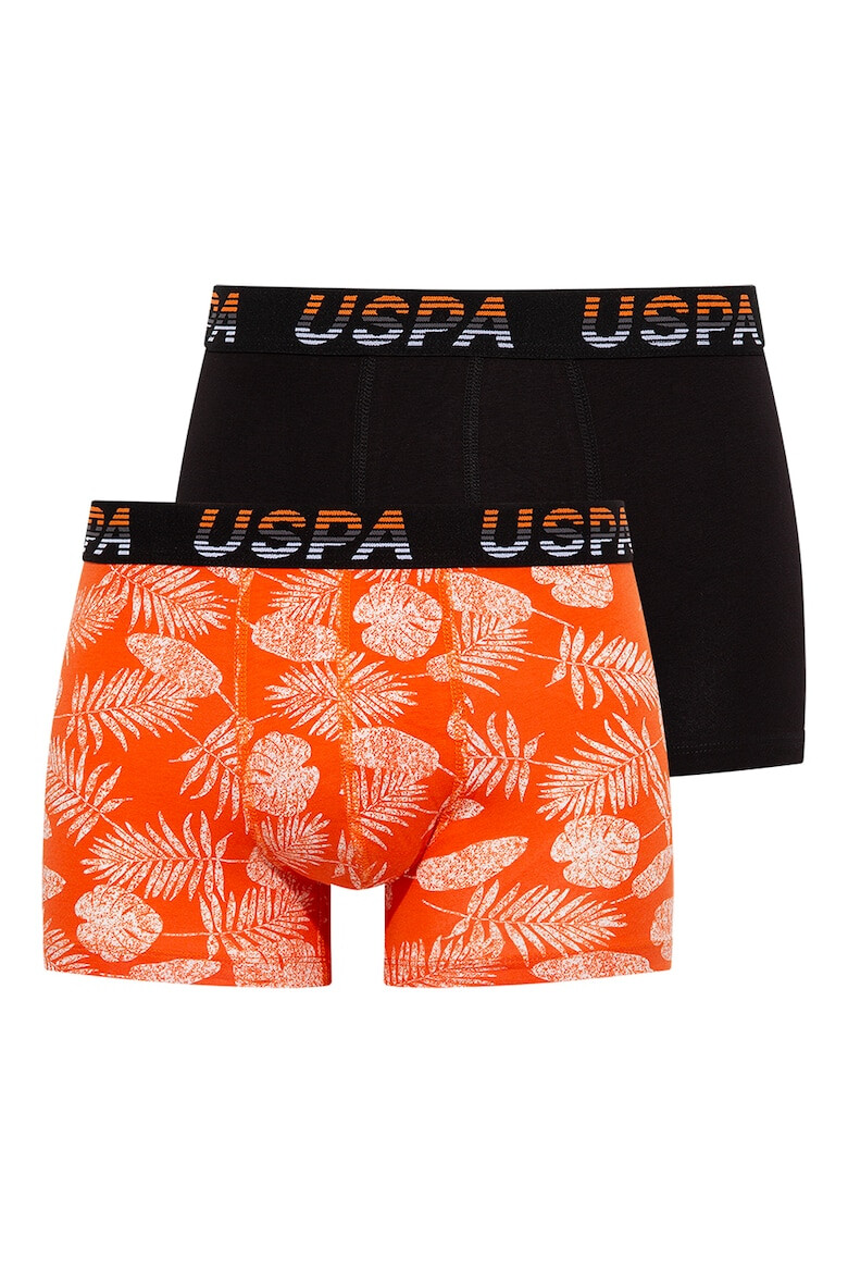 U.S. Polo Assn. Set de boxeri cu banda logo in talie - 2 perechi - Pled.ro