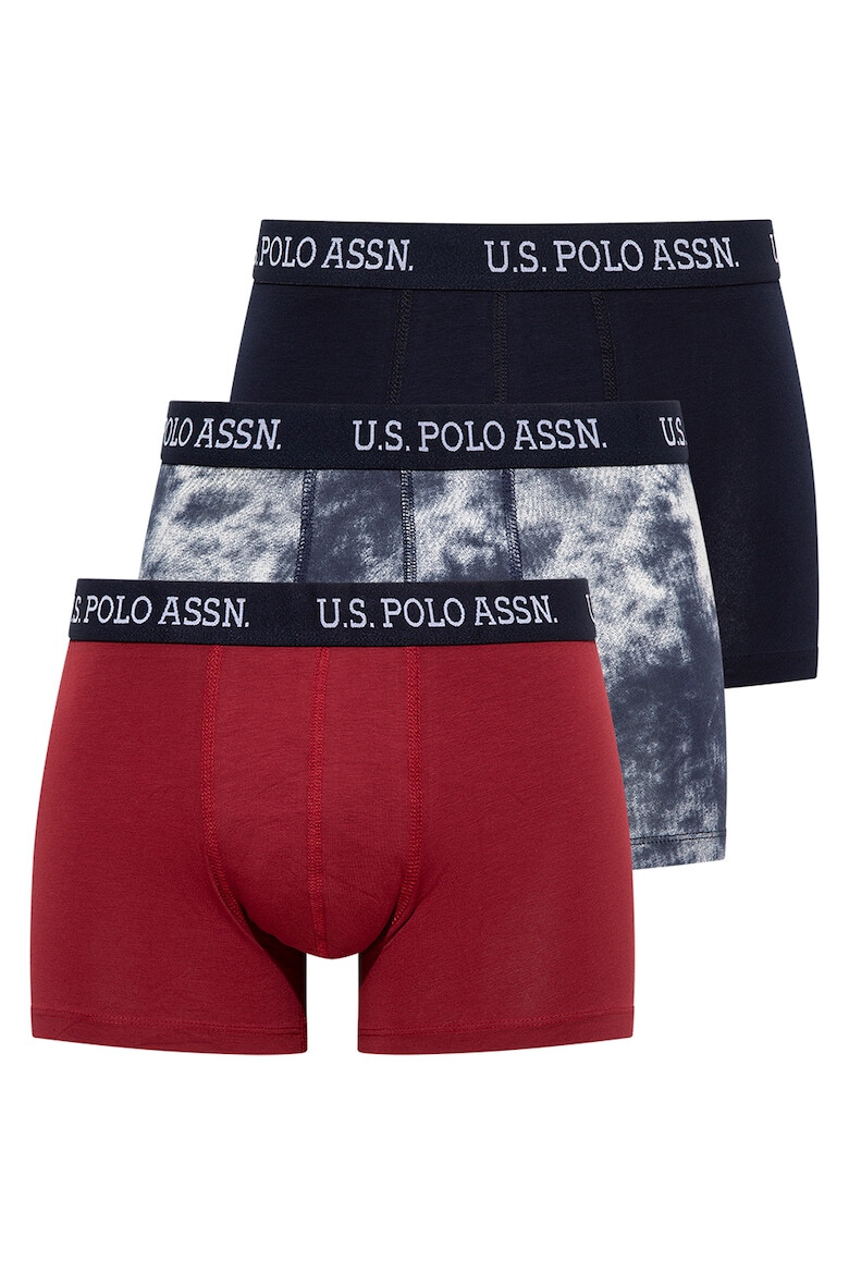 U.S. Polo Assn. Set de boxeri cu banda logo in talie - 3 perechi - Pled.ro