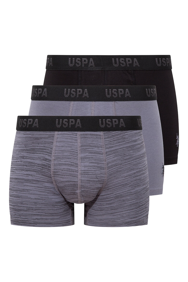 U.S. Polo Assn. Set de boxeri cu banda logo in talie - 3 perechi - Pled.ro