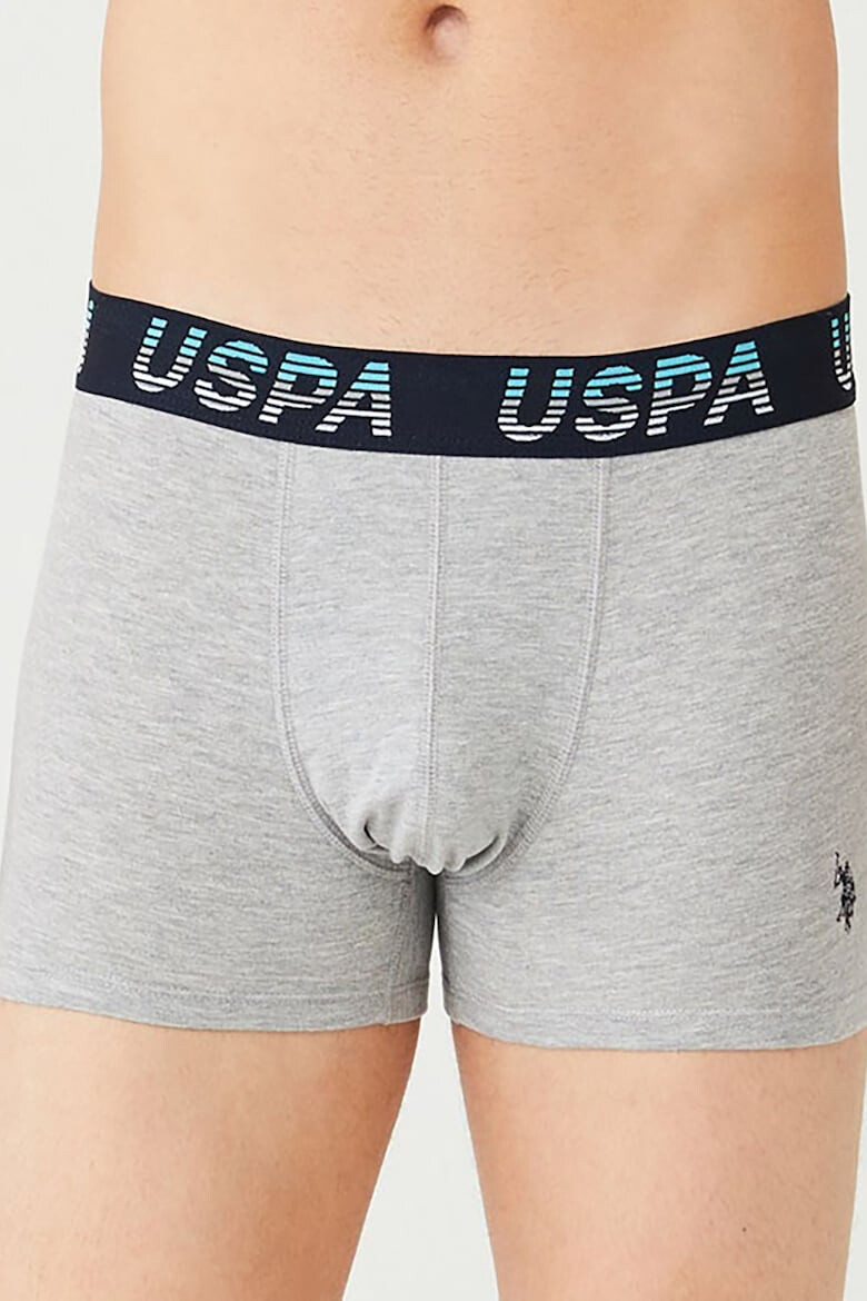 U.S. Polo Assn. Set de boxeri din amestec de bumbac cu banda logo in talie - 3 perechi - Pled.ro