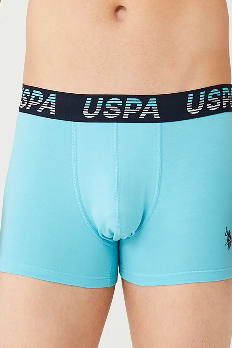 U.S. Polo Assn. Set de boxeri din amestec de bumbac cu banda logo in talie - 3 perechi - Pled.ro