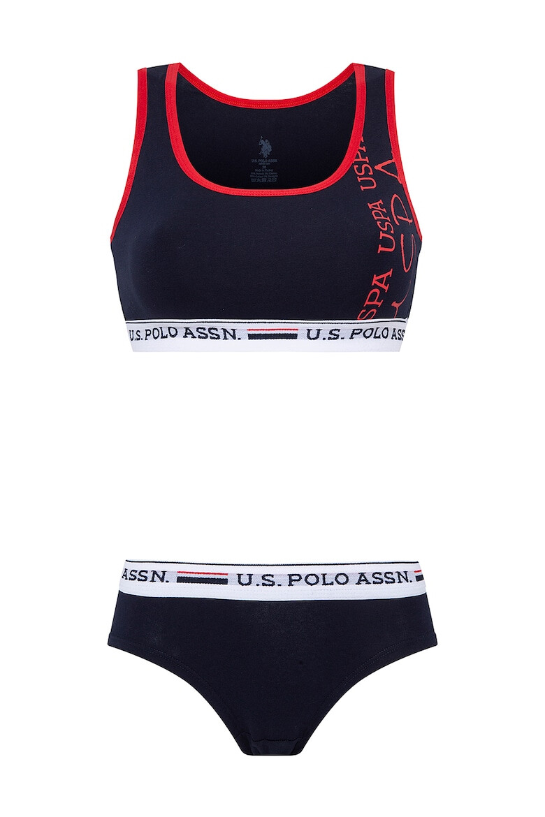 U.S. Polo Assn. Set de bustiera si chiloti cu logo - Pled.ro