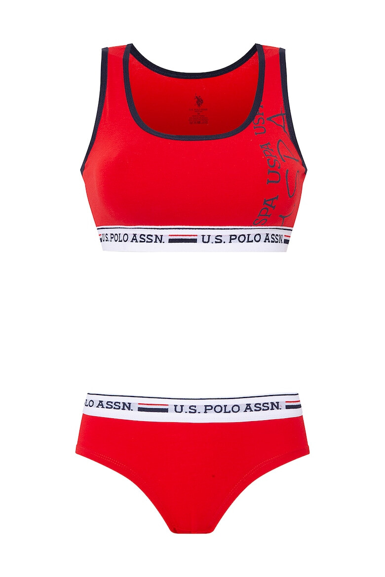 U.S. Polo Assn. Set de bustiera si chiloti cu logo - Pled.ro