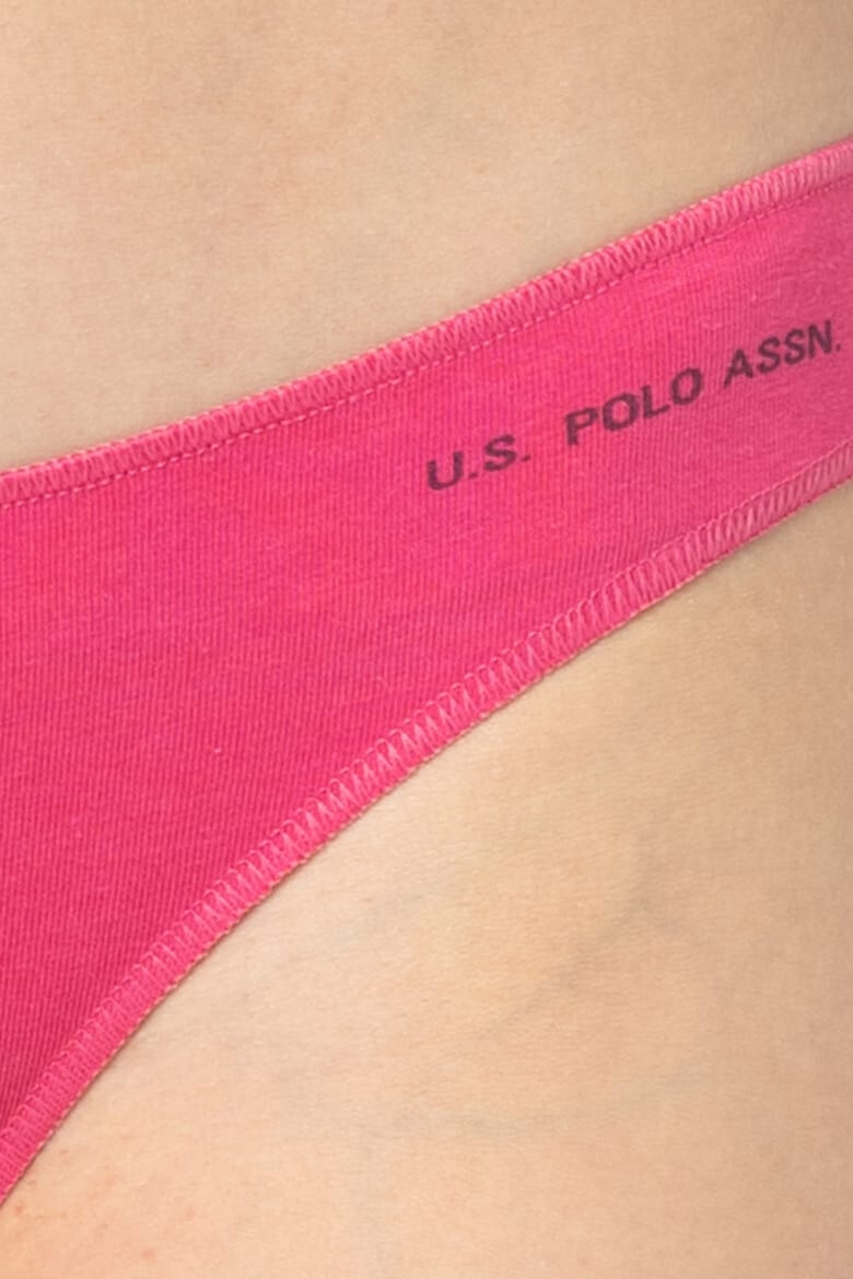 U.S. Polo Assn. Set de chiloti din amestec de modal cu detaliu logo - 5 perechi - Pled.ro