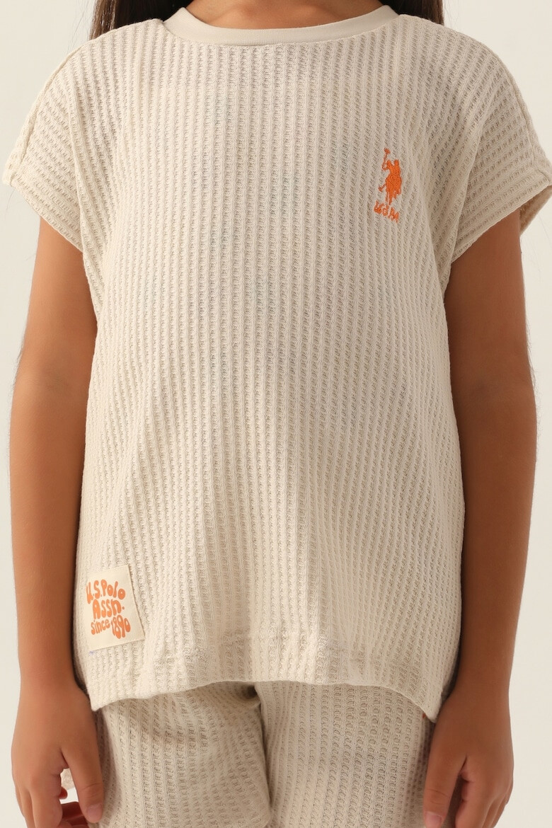 U.S. Polo Assn. Set de tricou texturat si pantaloni scurti - Pled.ro