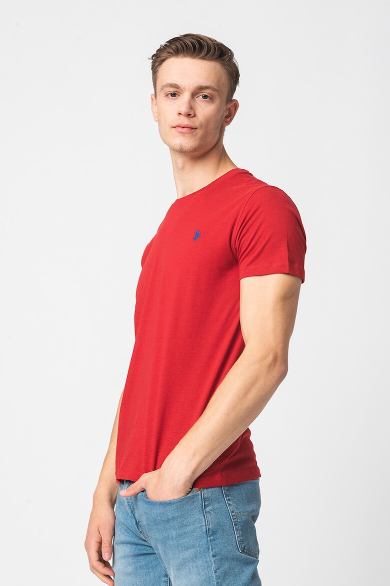 U.S. Polo Assn. Tricou cu decolteu la baza gatului si logo brodat - Pled.ro