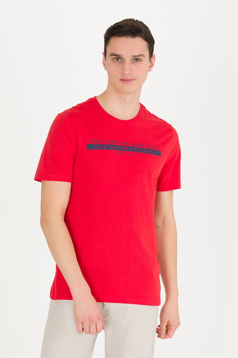 U.S. Polo Assn. Tricou cu logo si decolteu la baza gatului - Pled.ro