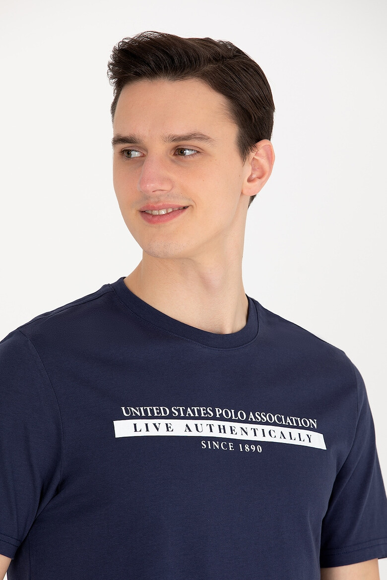 U.S. Polo Assn. Tricou cu logo si decolteu la baza gatului - Pled.ro