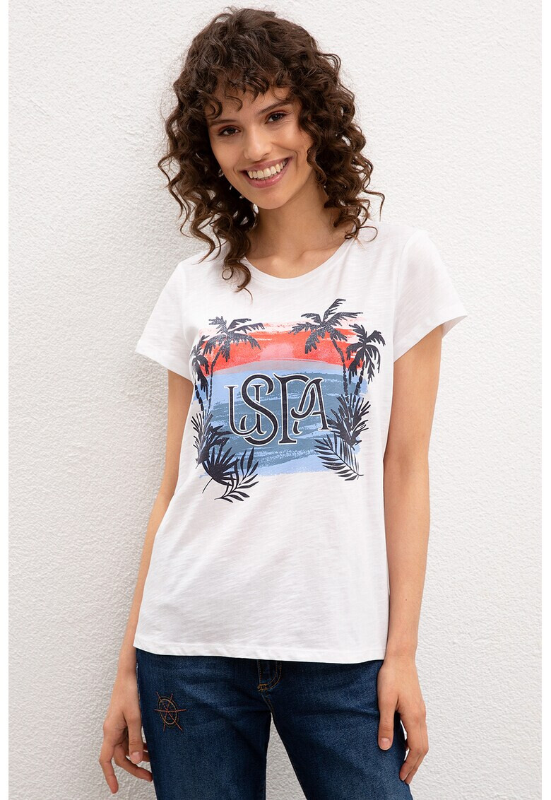 U.S. Polo Assn. Tricou cu logo si imprimeu tropical - Pled.ro