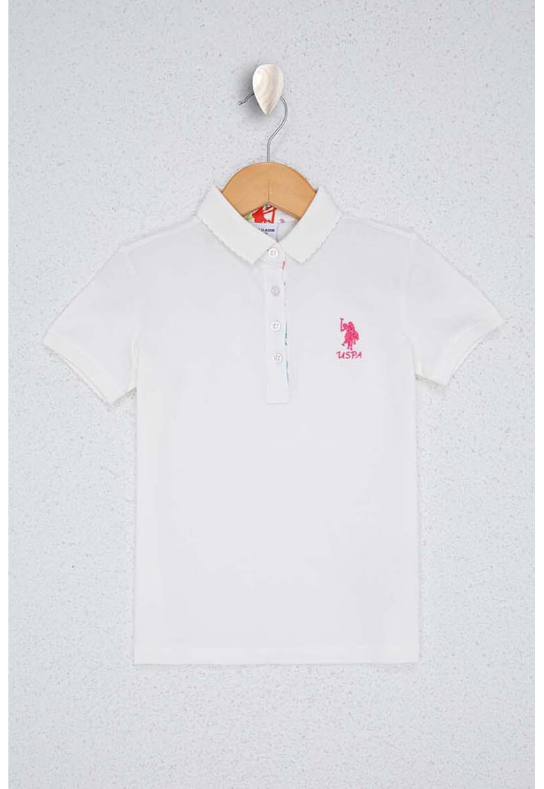 U.S. Polo Assn. Tricou polo cu fenta cu nasturi - Pled.ro