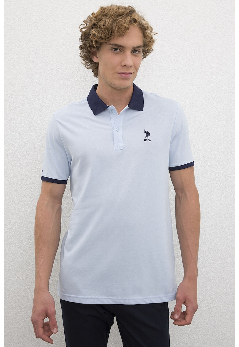 U.S. Polo Assn. Tricou polo din pique cu detalii contrastante - Pled.ro