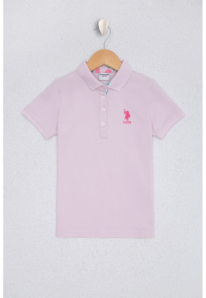 U.S. Polo Assn. Tricou polo cu logo brodat pe piept - Pled.ro