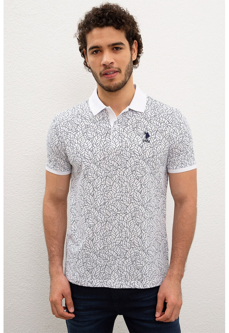 U.S. Polo Assn. Tricou polo cu model cu frunze - Pled.ro