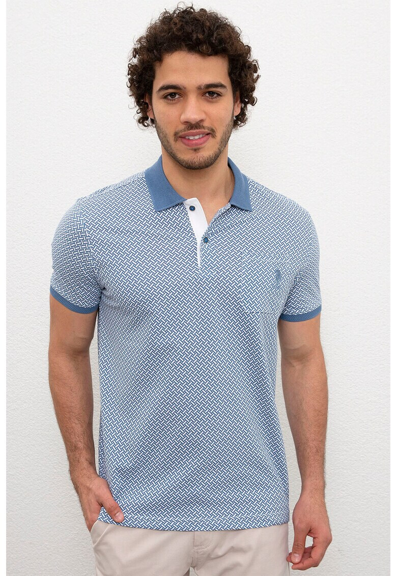 U.S. Polo Assn. Tricou polo cu model si logo brodat E - Pled.ro