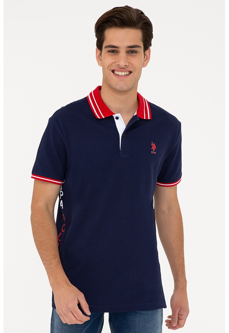 U.S. Polo Assn. Tricou polo de bumbac cu aspect contrastant - Pled.ro