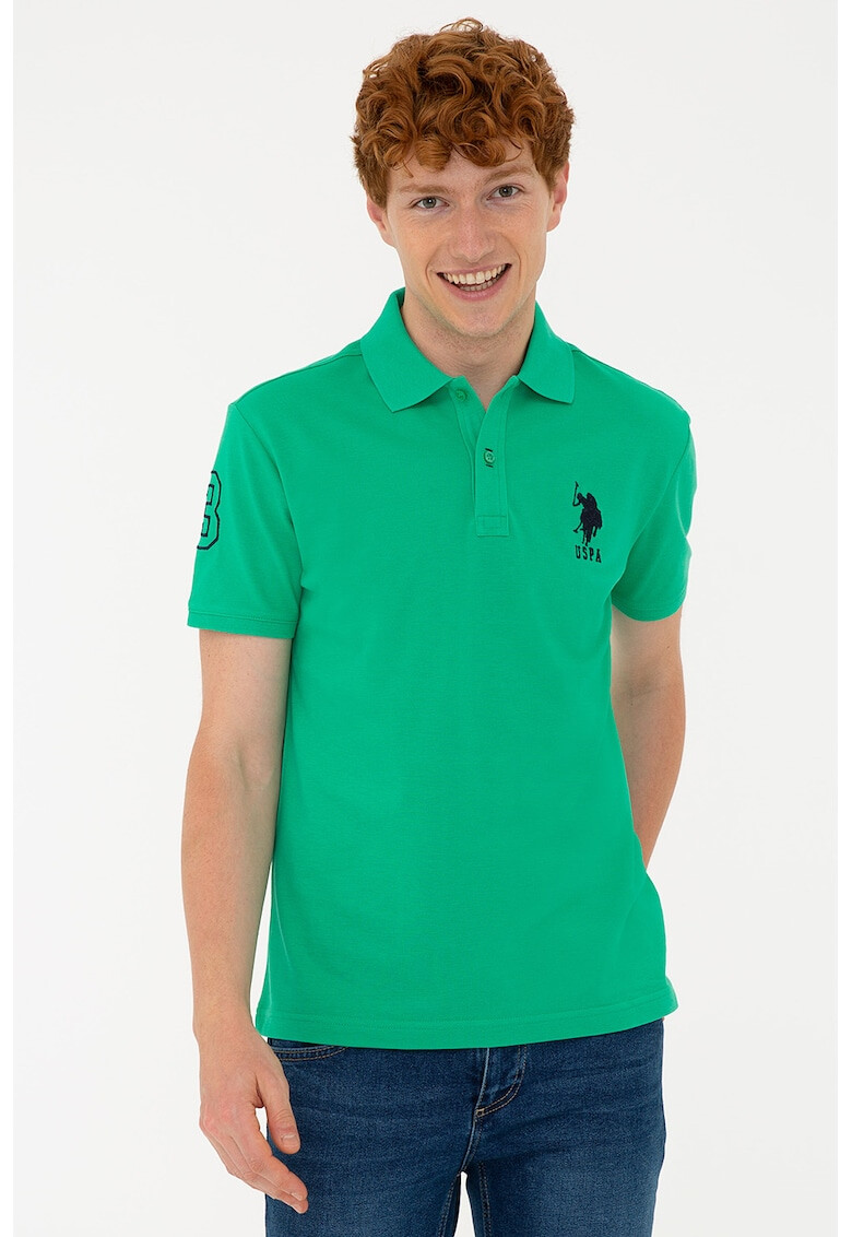 U.S. Polo Assn. Tricou polo din bumbac cu logo brodat pe piept - Pled.ro